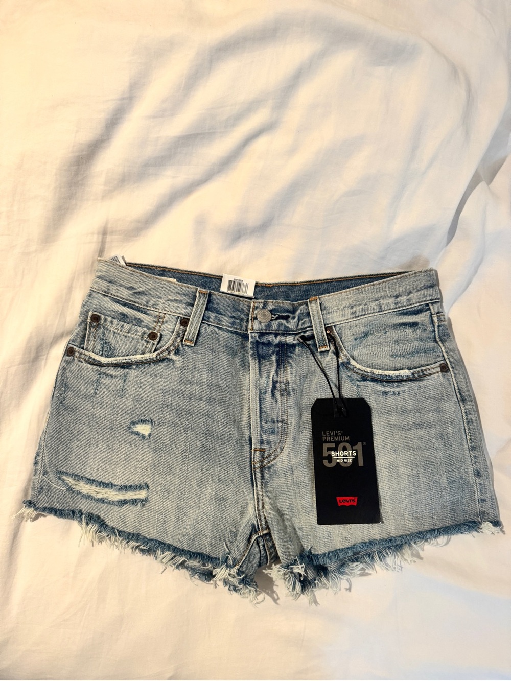 NWT Levi's 501 Light Blue Mid-Rise Denim Shorts